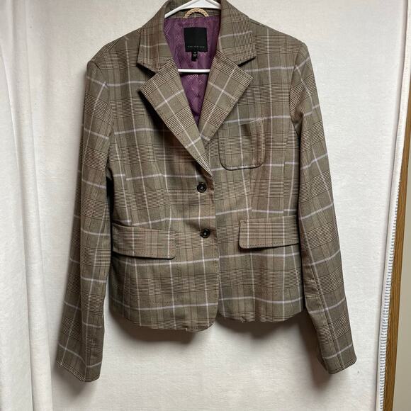 The Limited size 12 lined jacket plaid brown‎ purple - Picture 1 of 6